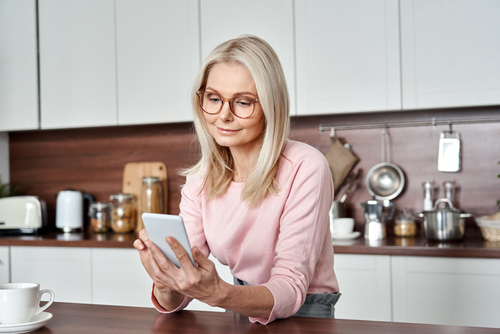 lady texting on phone